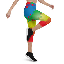 Load image into Gallery viewer, Rainbow Splash / Capri Leggings
