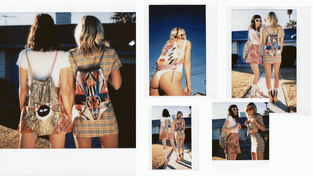 Fashion photography collaboration between Frammy Land and Filthy Mouth Creative in Las Vegas featuring original illustration-led fashion designed by Gulsah Hamurcu.