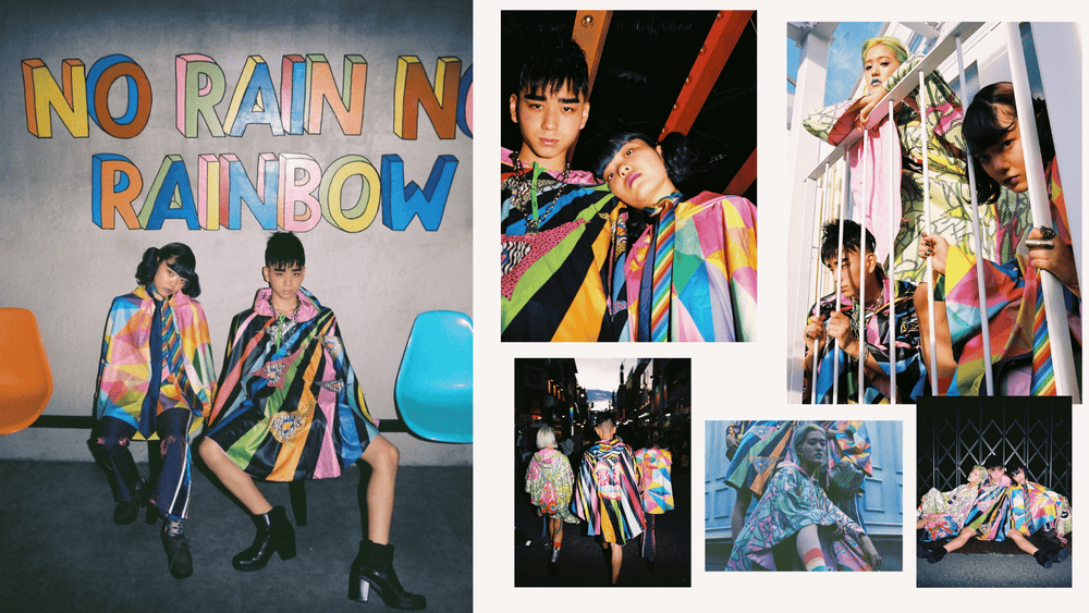 Tokyo fashion photography project featuring Frammy Land raincoat ponchos designed by Gulsah Hamurcu, photographed by Hideya Ishima and creatively directed by Takeki Higuchi.