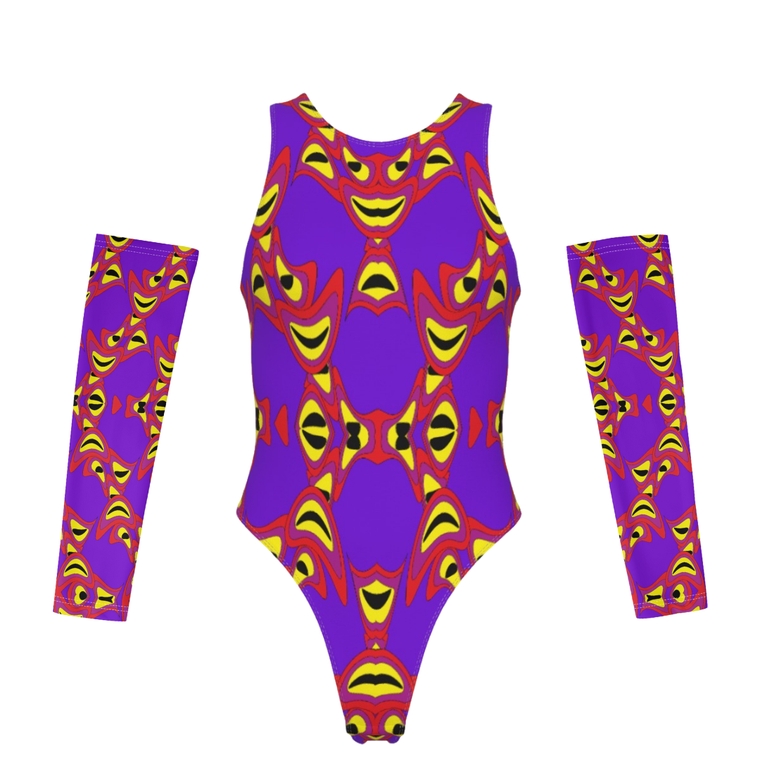 Another Soul Women's Tank Bodysuit with Gloves