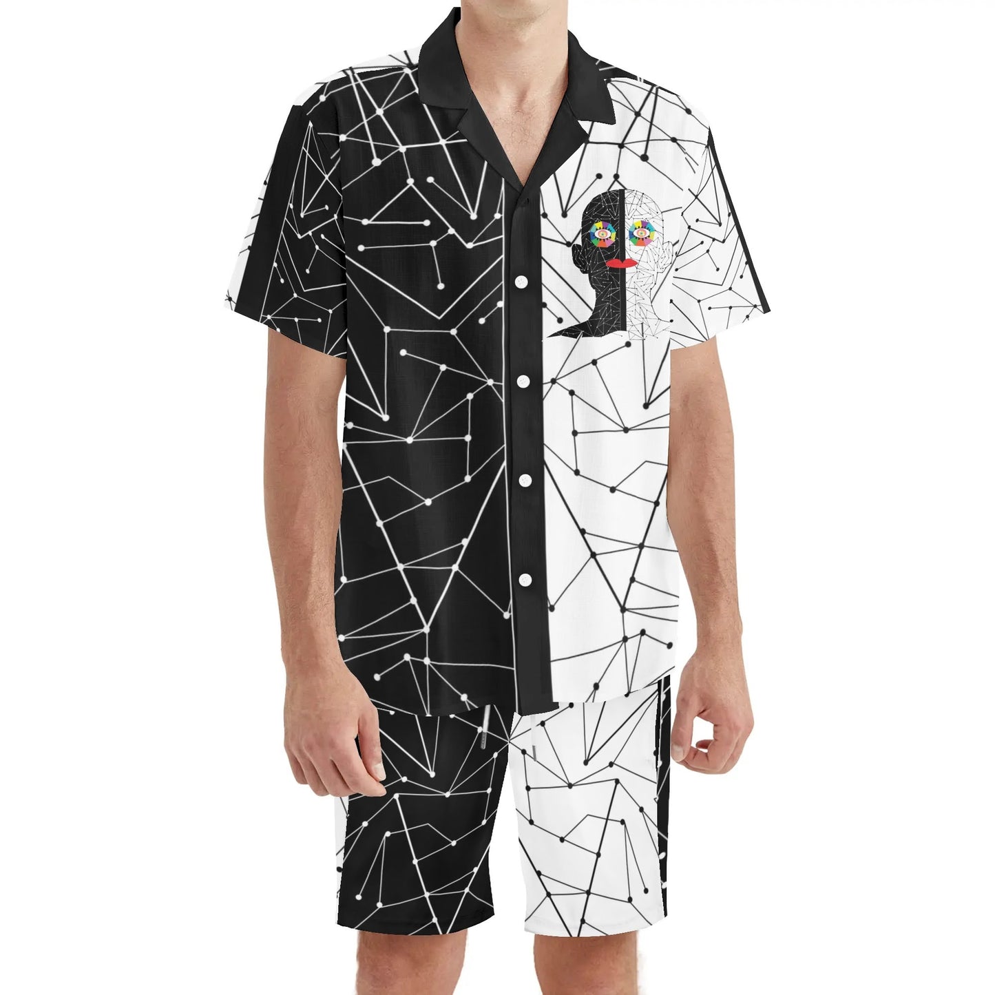 Human Head Men's Hawaiian Short Sleeve Shirt and Shorts Set