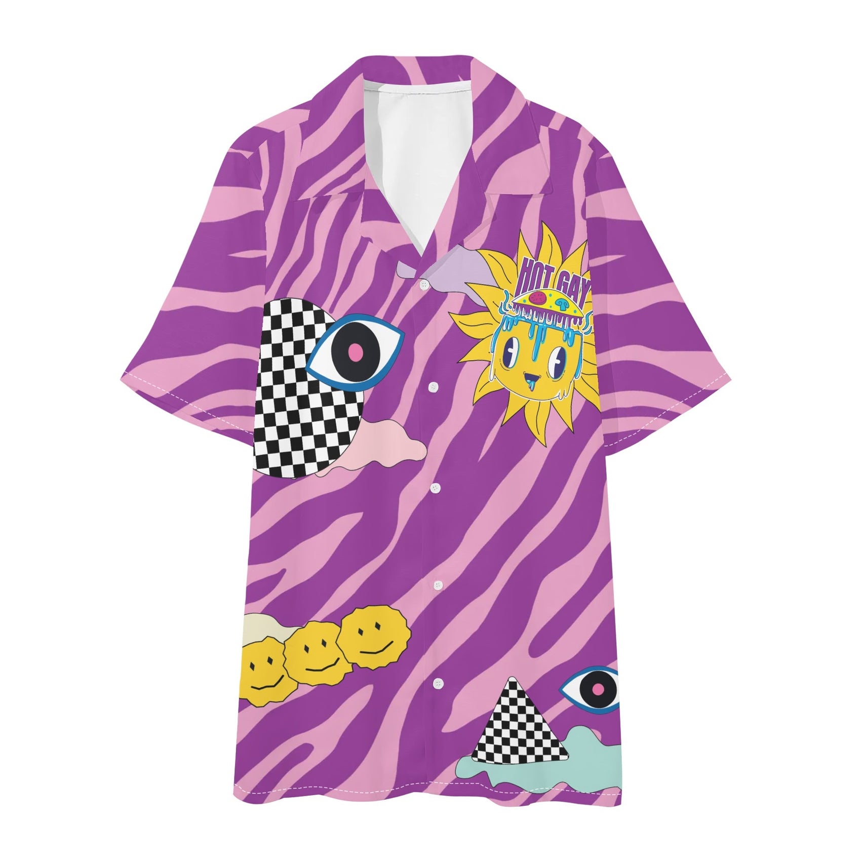 Hot Gay Men's Hawaiian Short Sleeve Shirt and Shorts Set