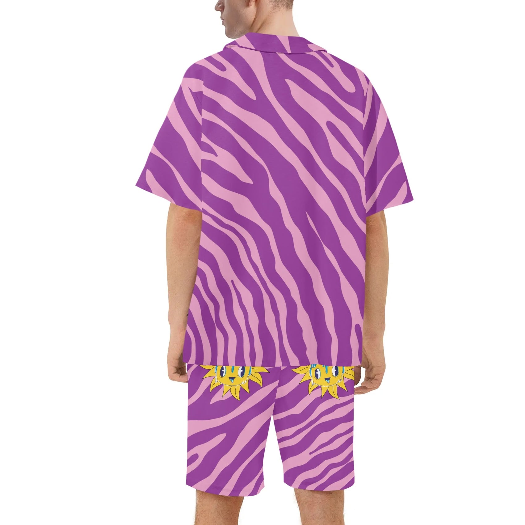 Hot Gay Men's Hawaiian Short Sleeve Shirt and Shorts Set