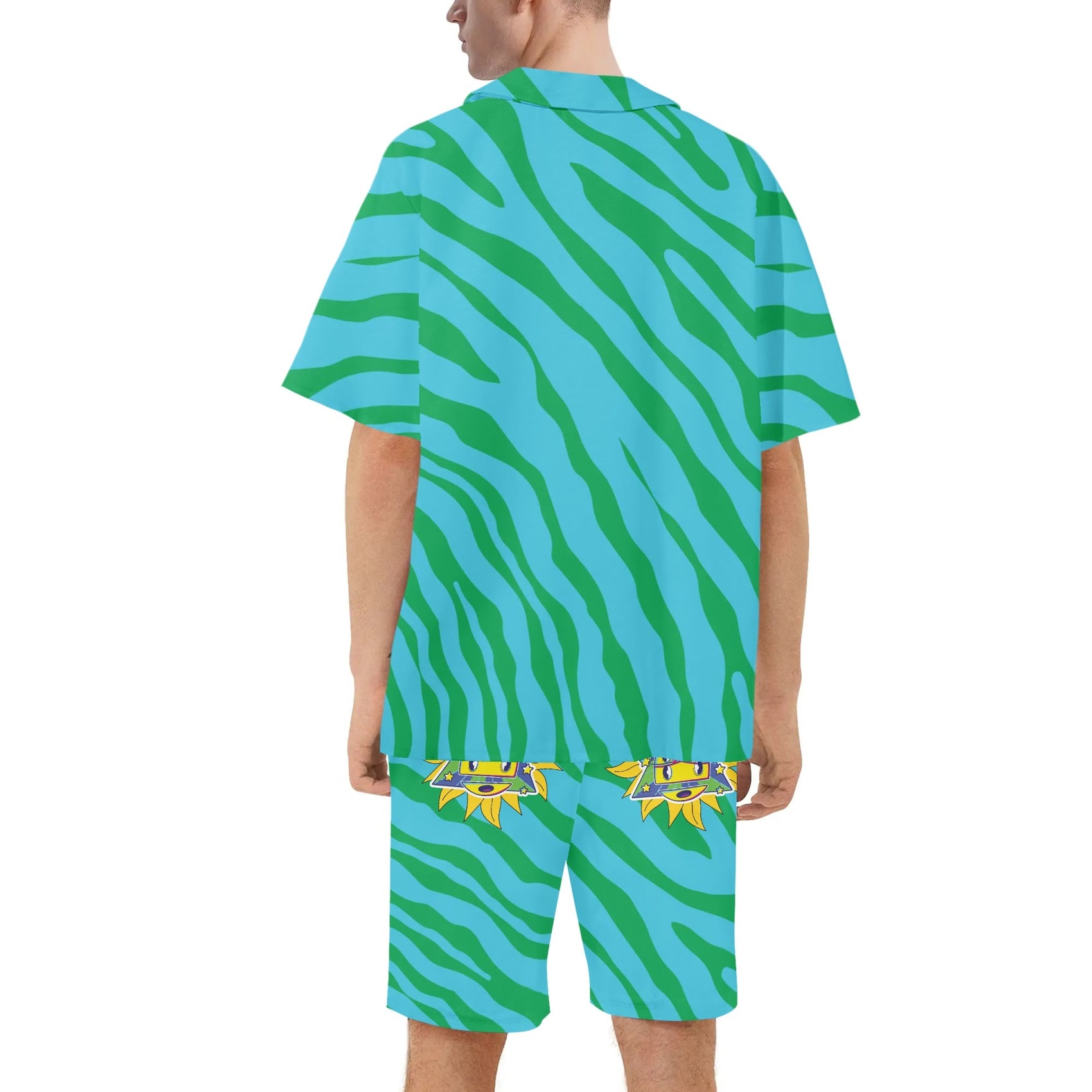 Cosmic Boy Men's Hawaiian Short Sleeve Shirt and Shorts Set