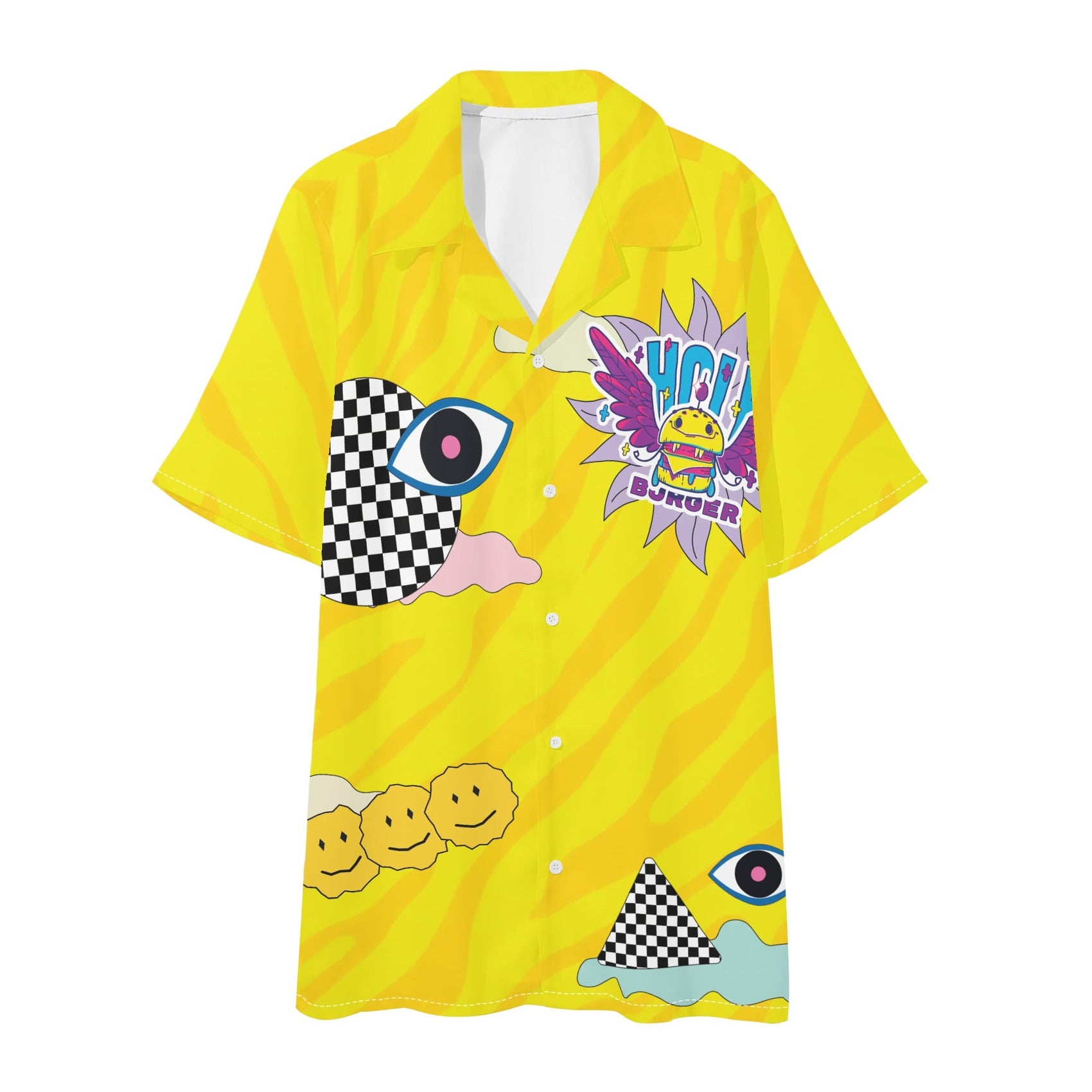 Holy Burger Men's Hawaiian Short Sleeve Shirt and Shorts Set