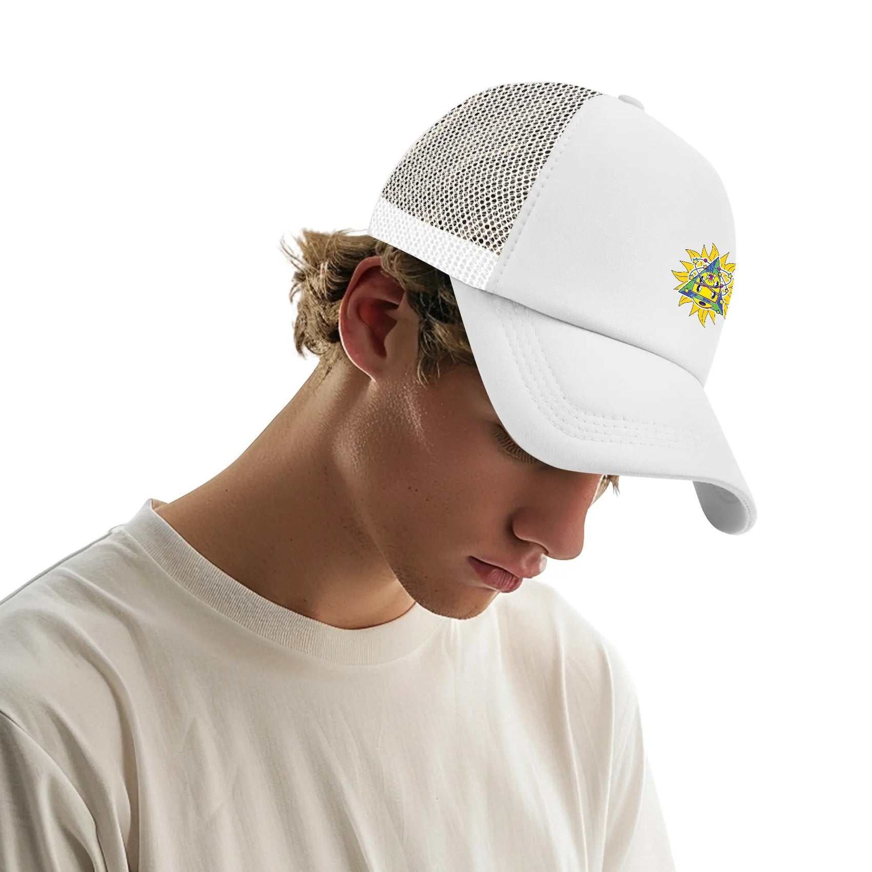 Cosmic Boy Mesh Cap Unisex Hat White