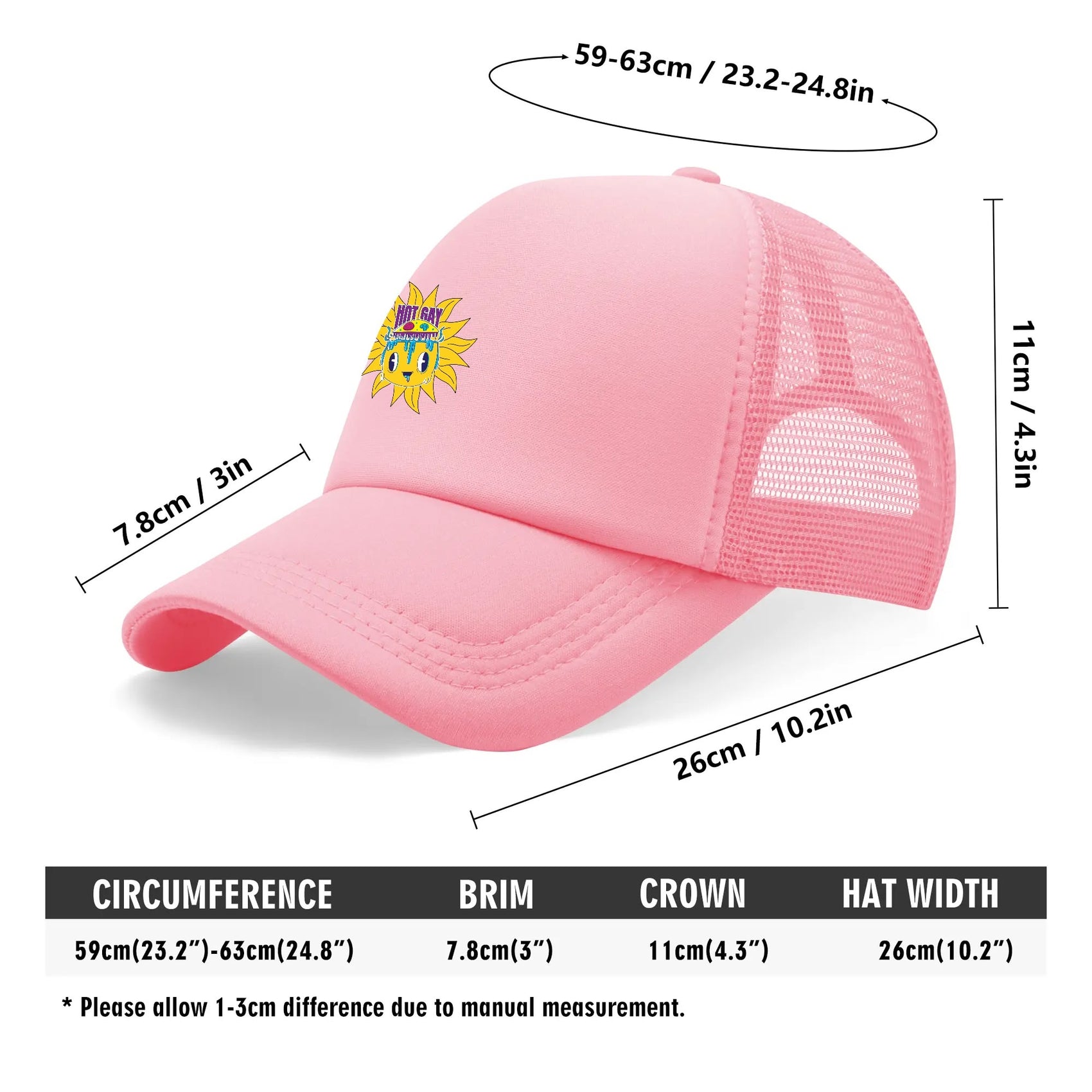 Hot Gay Mesh Cap Unisex Hat Pink