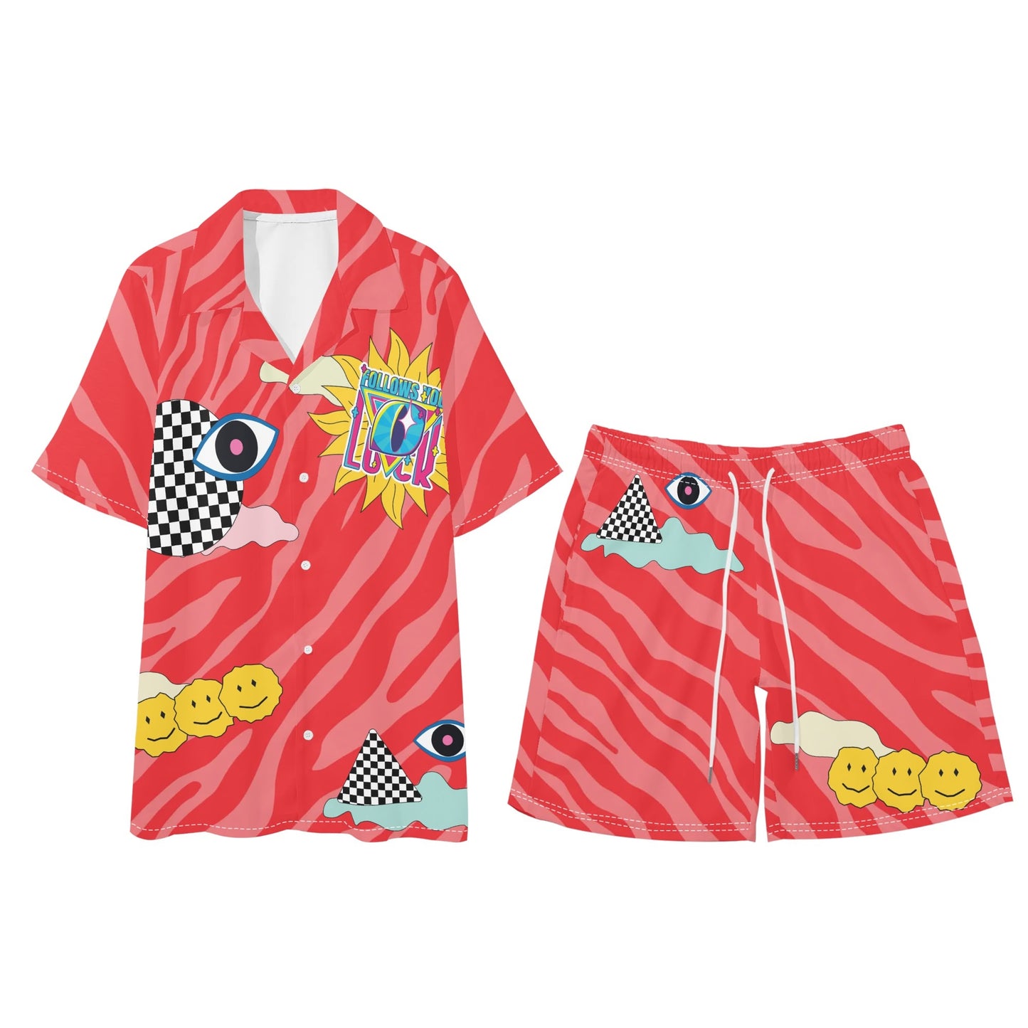 Lover Boy Hawaiian Short Sleeve Shirt and Shorts Set