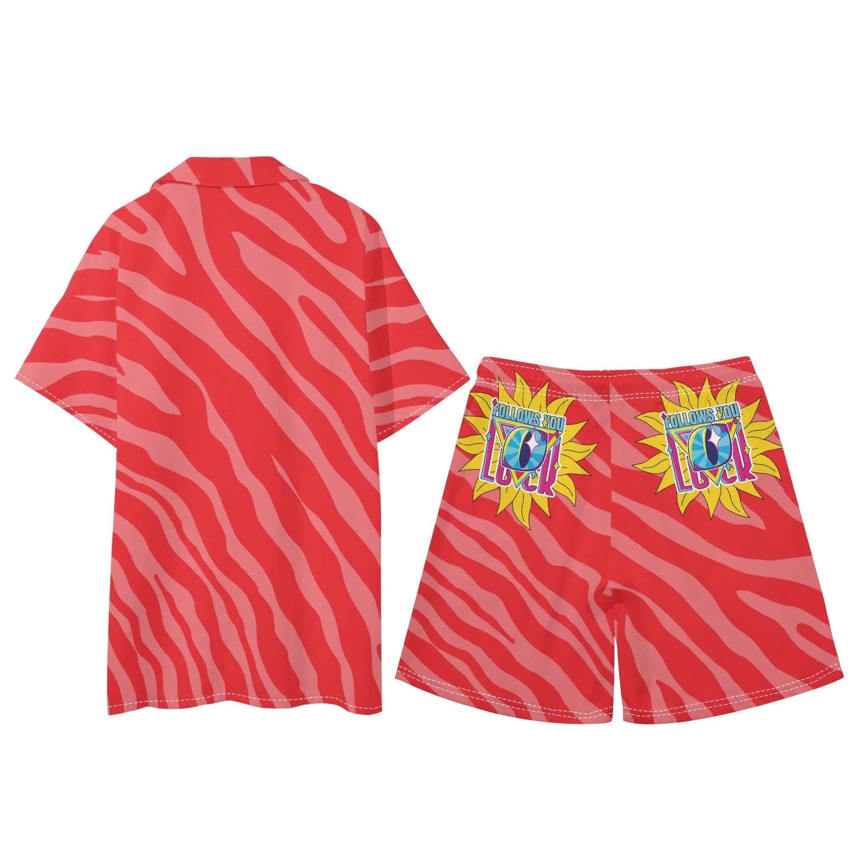 Lover Boy Men Hawaiian Short Sleeve Shirt and Shorts Set