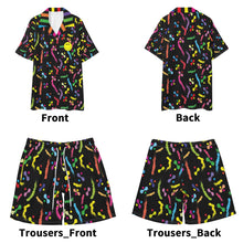 Load image into Gallery viewer, Smile Men Hawaiian Short Sleeve Shirt and Shorts Set
