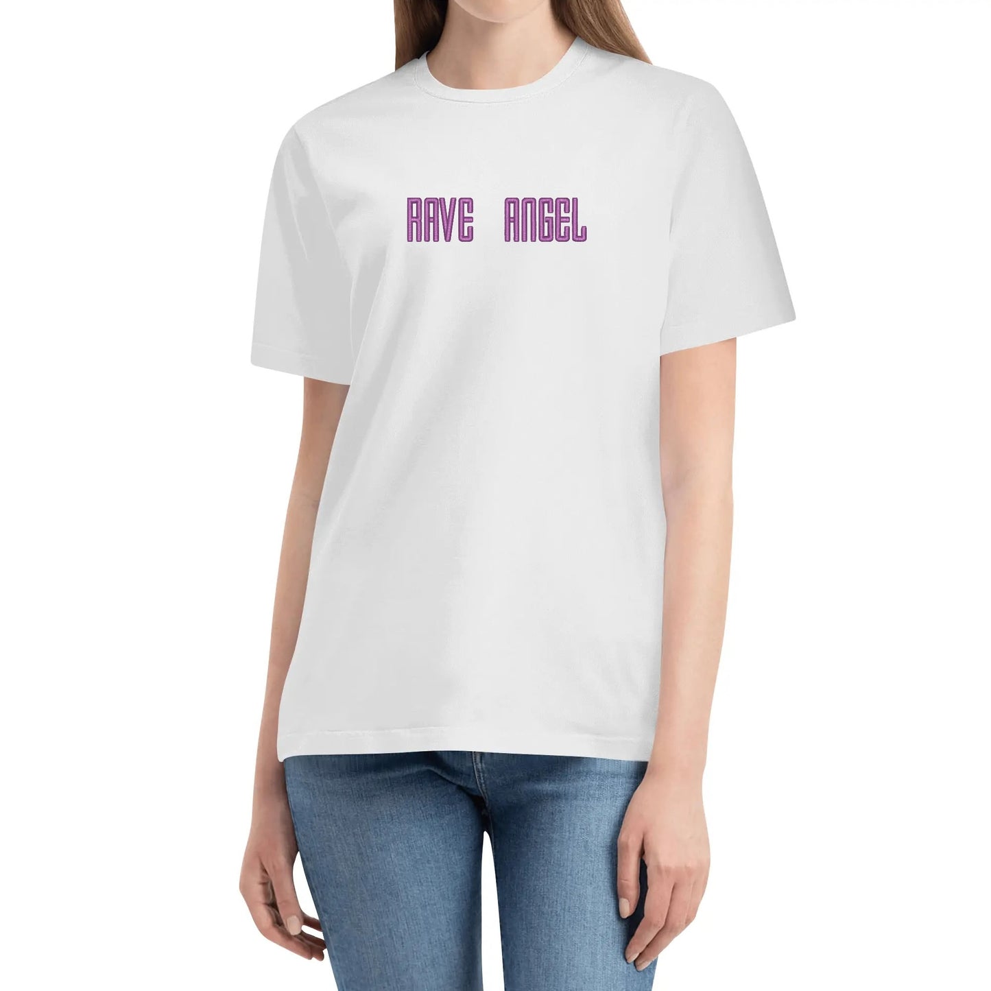 Rave Angel Embroidered Womens Cotton T shirt