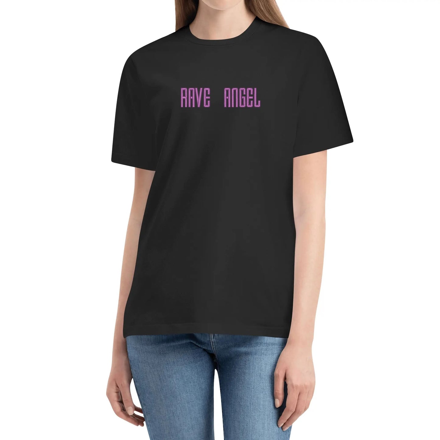 Rave Angel Embroidered Womens Cotton T shirt