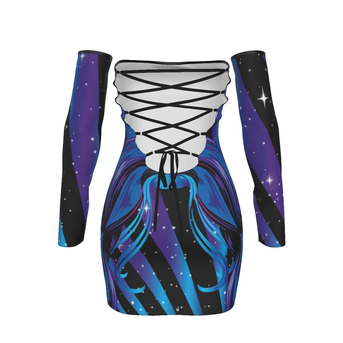 Gen Z  Women's Off-shoulder Back Lace-up Dress