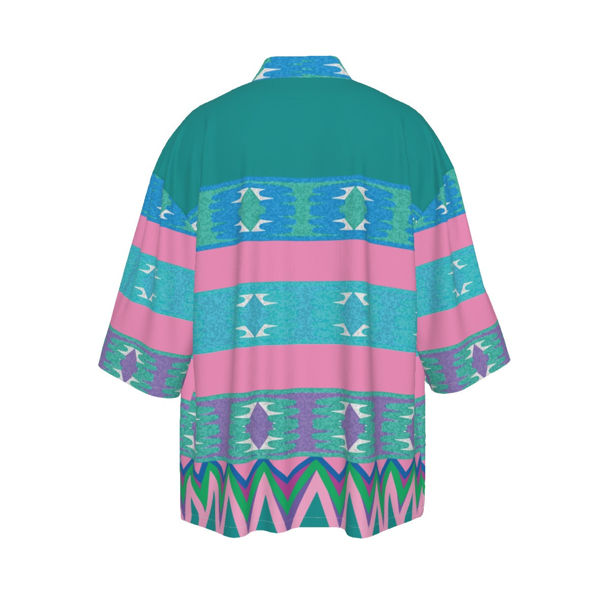 Ocean Vibe Women's Kimono & Crop Tank Top & High-waisted Straight-leg Trouser Set