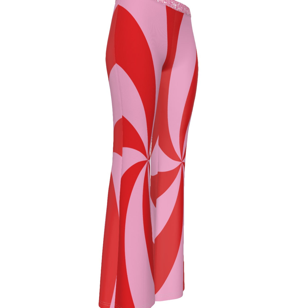 Santa Candy Women's High Elastic Flare Pants & Flared Sleeve Tie-Front Crop Top Set