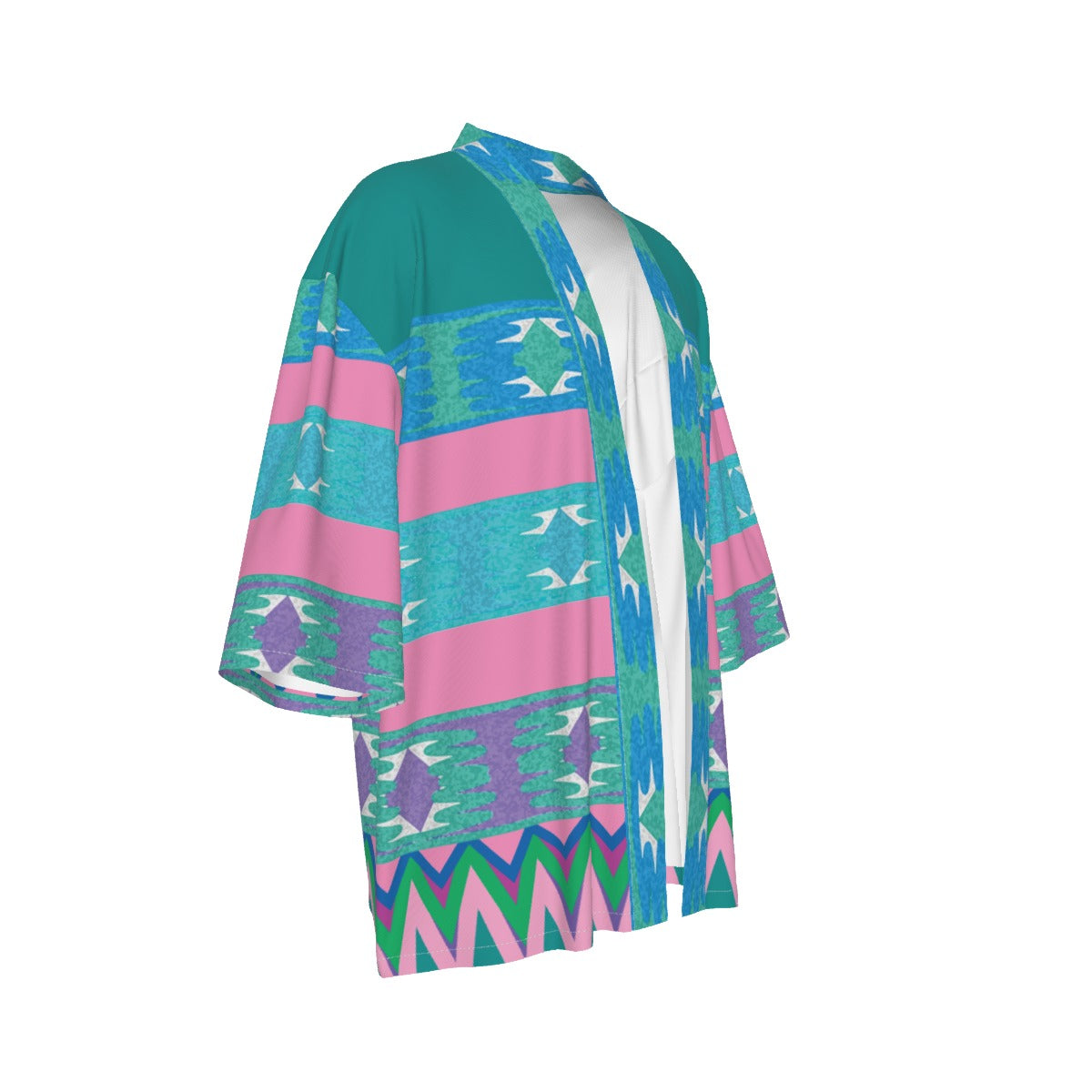 Ocean Vibe Women's Kimono & Crop Tank Top & High-waisted Straight-leg Trouser Set