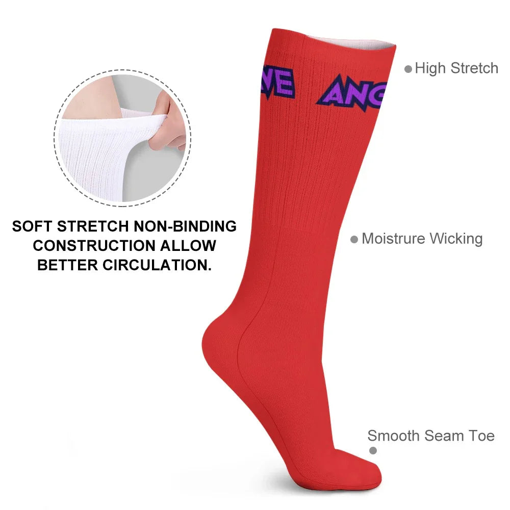Rave Angle Unisex Breathable Stockings Red