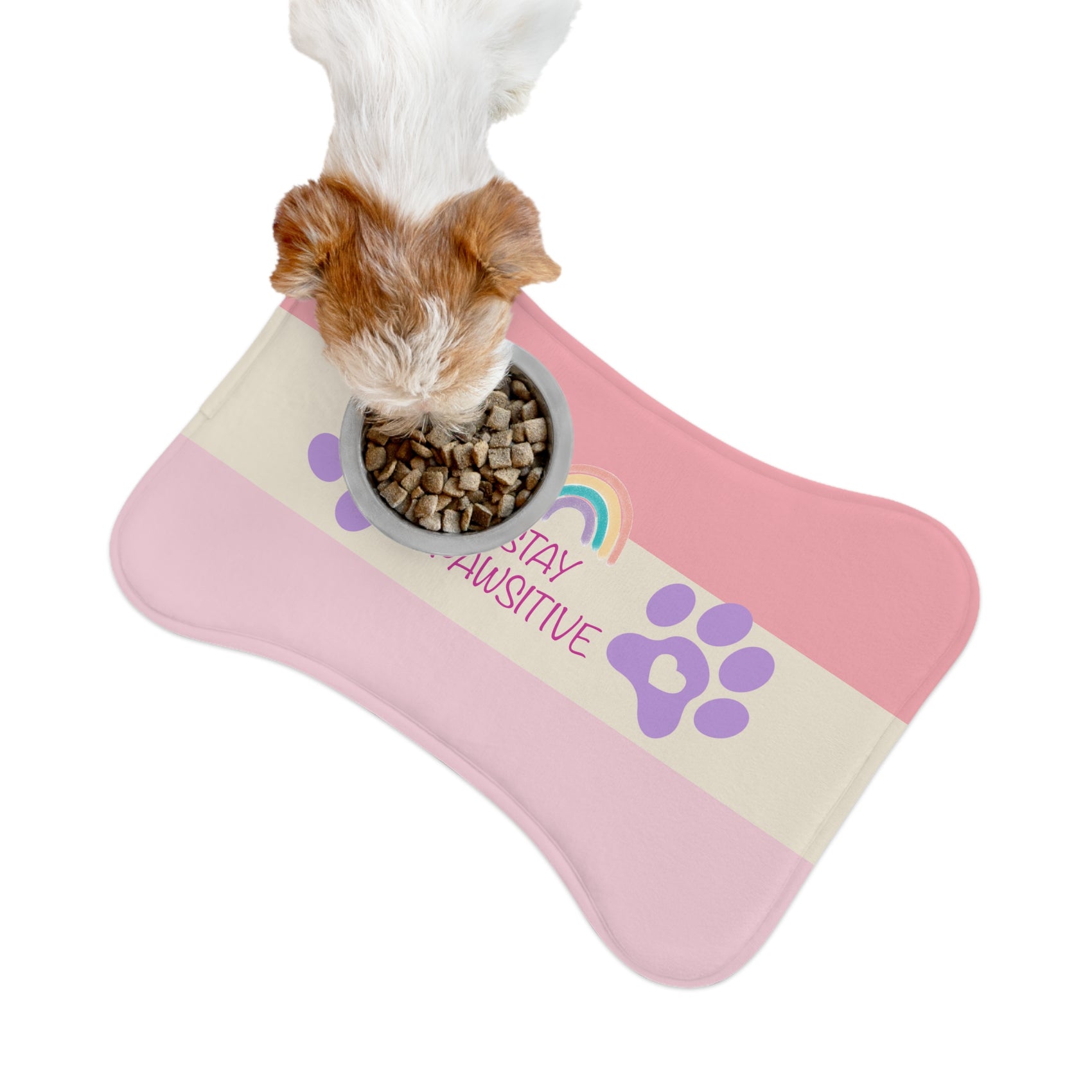 Stay Paw Pink Bone Shape Mat