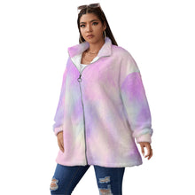 Load image into Gallery viewer, Dreamy Colors Unisex Borg Fleece Stand-up Collar Coat With Zipper Closure(Plus Size)
