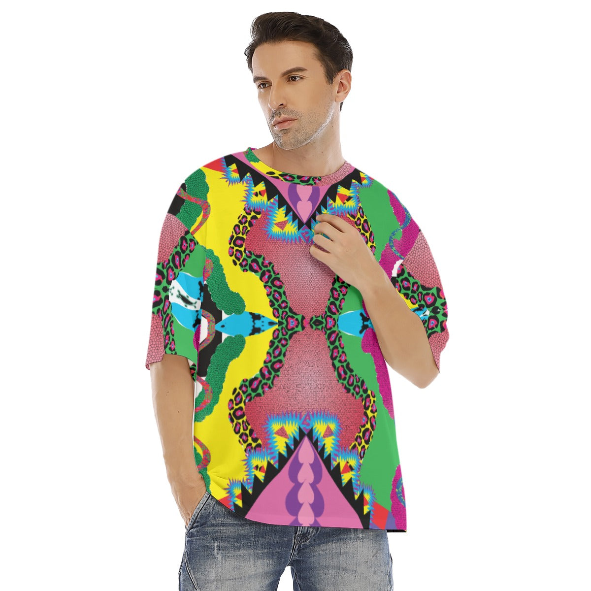 African Love  Men's Drop Shoulder T-shirt With Short Sleeve