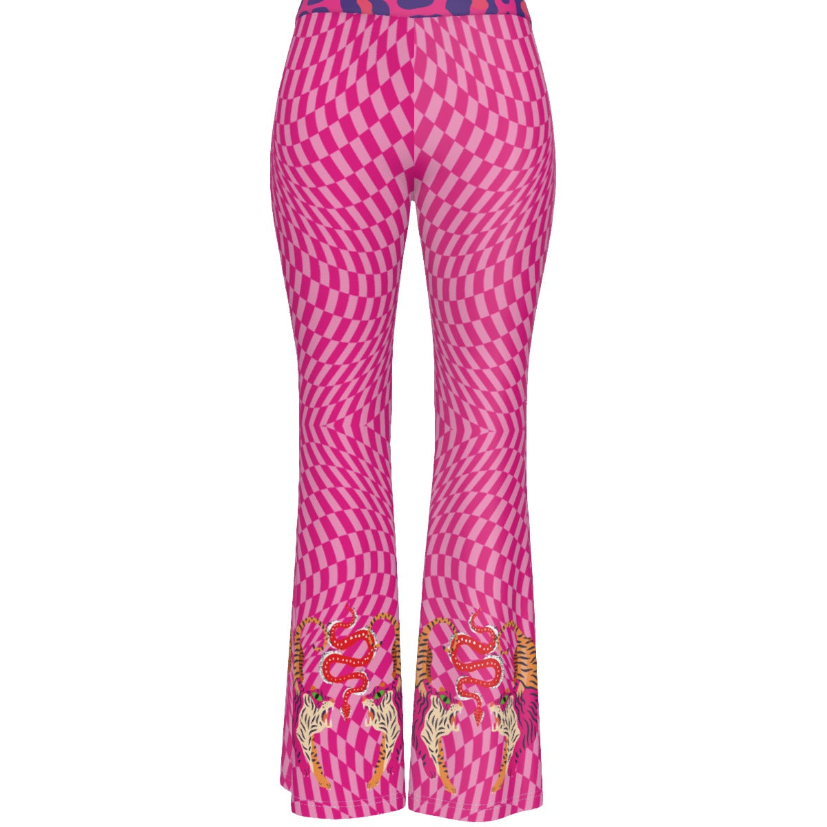 Tiger Balm Pink Women's High Elastic Flare Pants