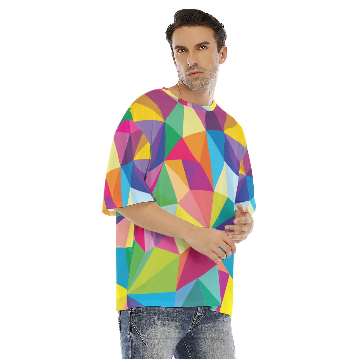 Mosaic Colors  Men's Drop Shoulder T-shirt With Short Sleeve