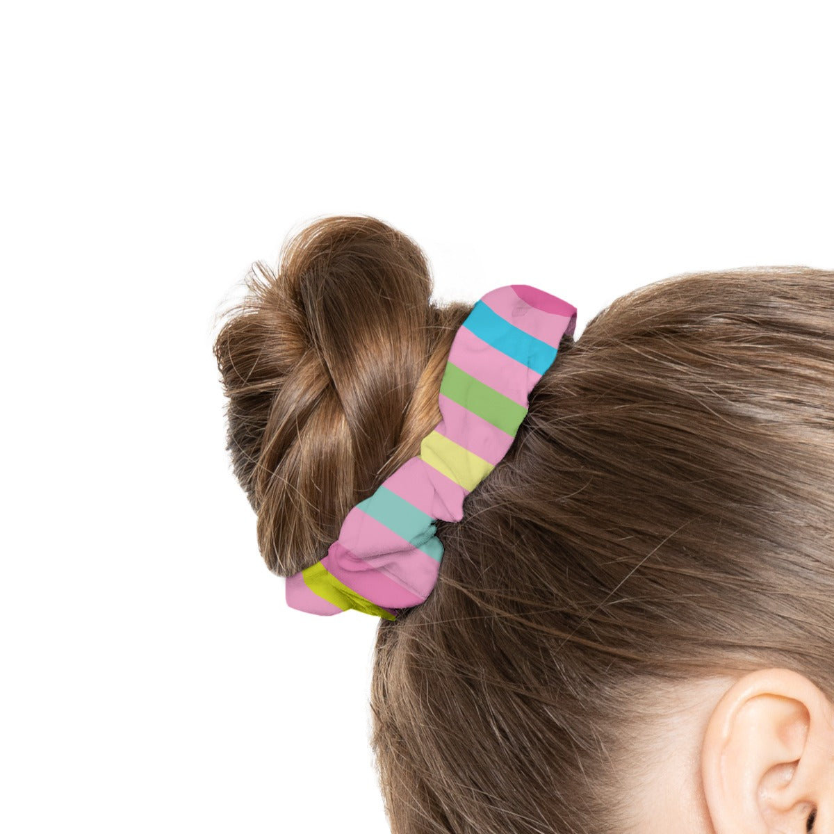 Dream Team Pink Striped Scrunchie