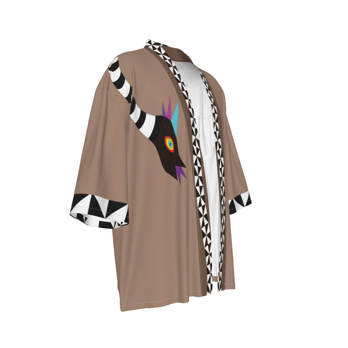 Snakey Bej Unisex Kimono