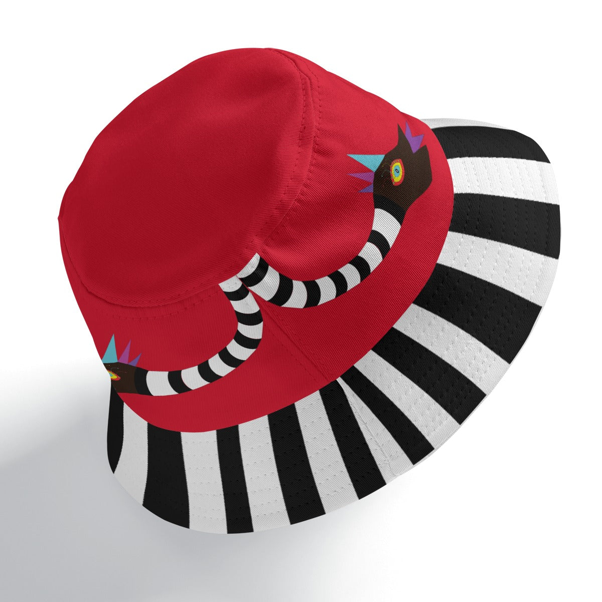 Snakey Red Double-Side Printing Bucket Hat