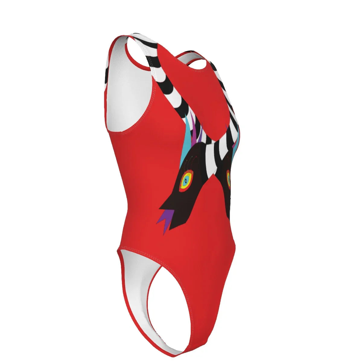 Snakey Red Women's Tank Bodysuit with Gloves