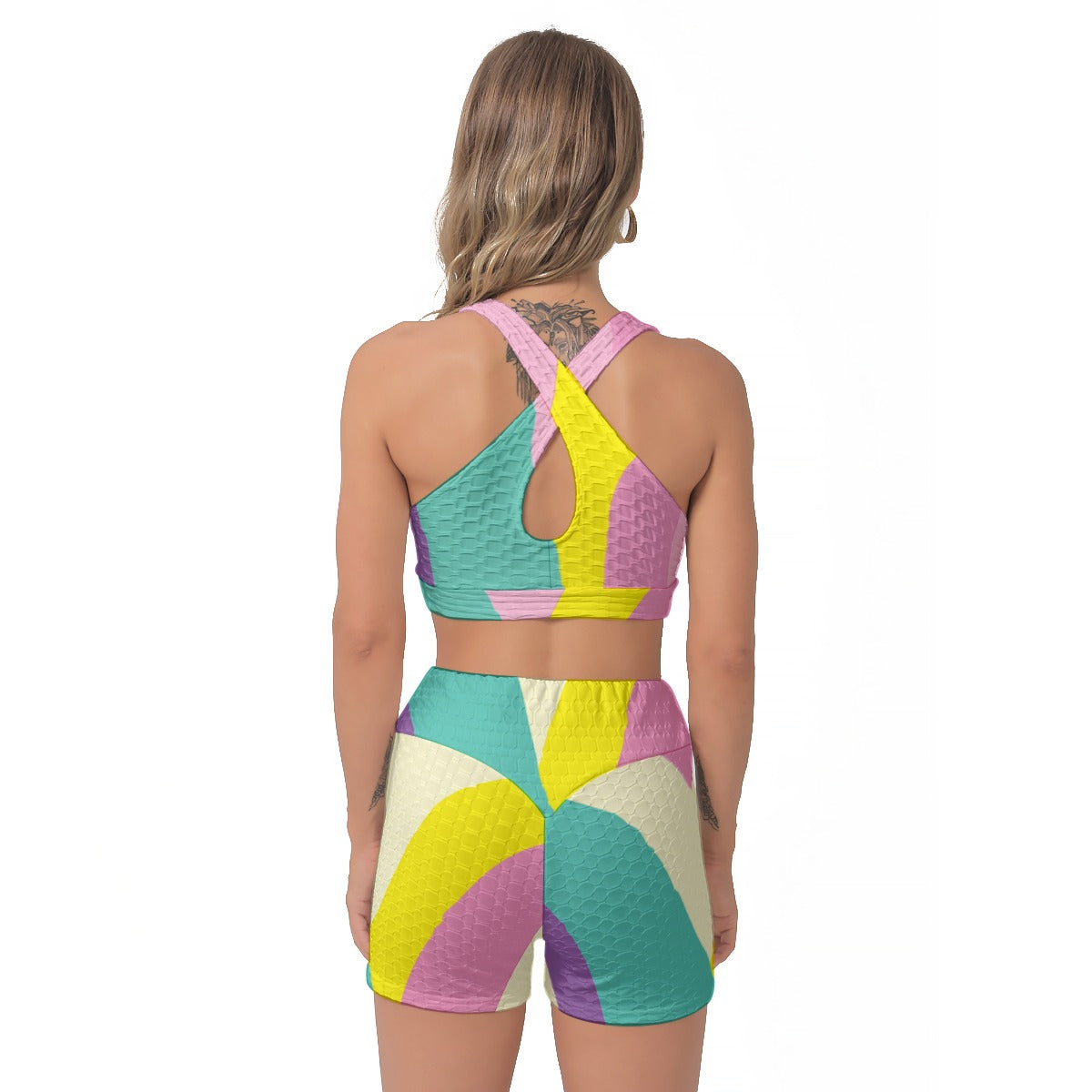 Pastel Colors Women's Sports Bra Suit