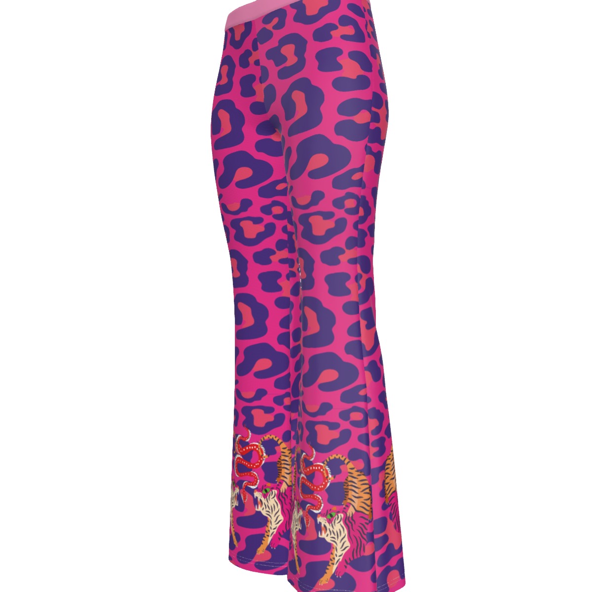Tiger Balm Purple Women's High Elastic Flare Pants & Flared Sleeve Tie-Front Crop Top Set