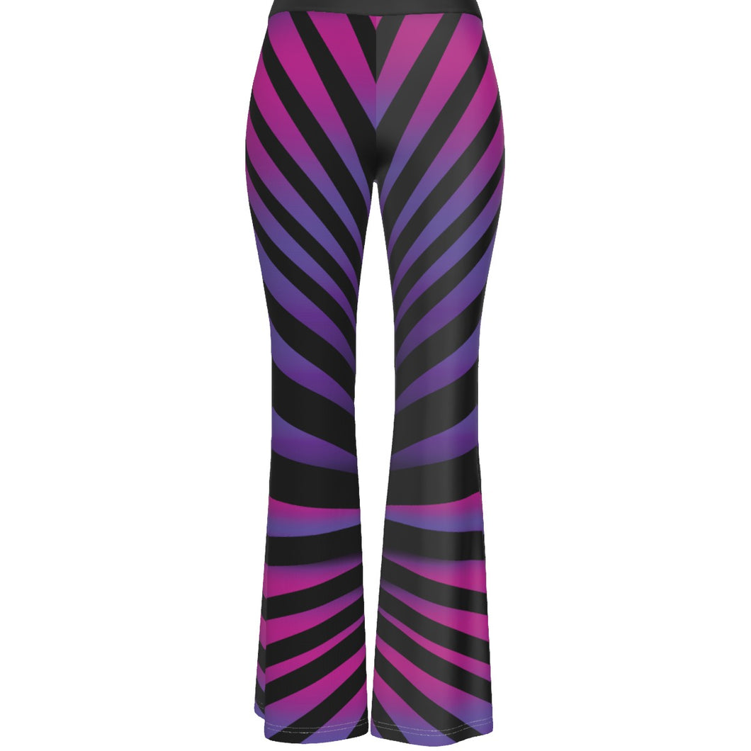 Chromatica Striped Women's High Elastic Flare Pants