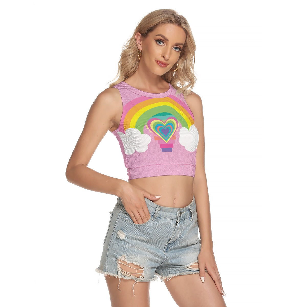 Barbie Girl  Women's Sleeveless Back Hollow Crop Top