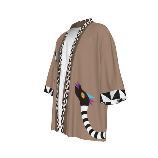 Snakey Bej Unisex Kimono