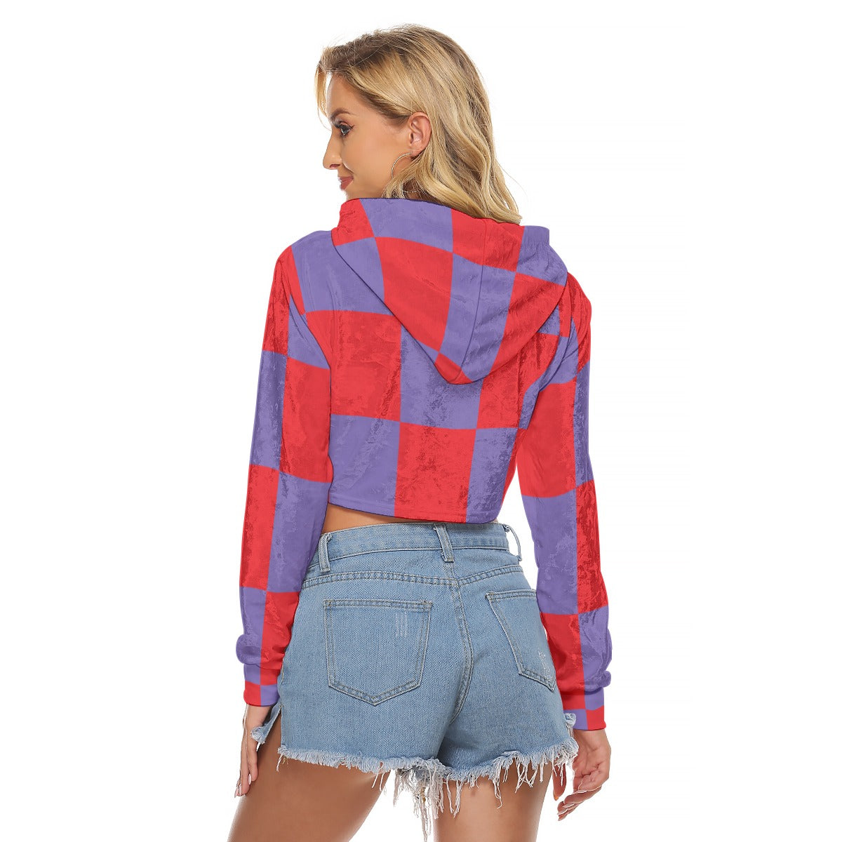 Rave Angel Women's Crop Top Velvet Hoodie
