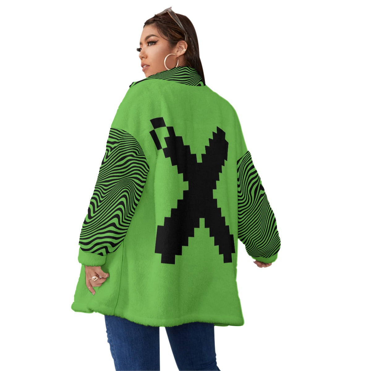 Moxie Unisex Borg Fleece Stand-up Collar Coat(Plus Size)