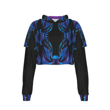 Load image into Gallery viewer, Akasha Two-piece Mesh Sleeve Cropped Hoodie
