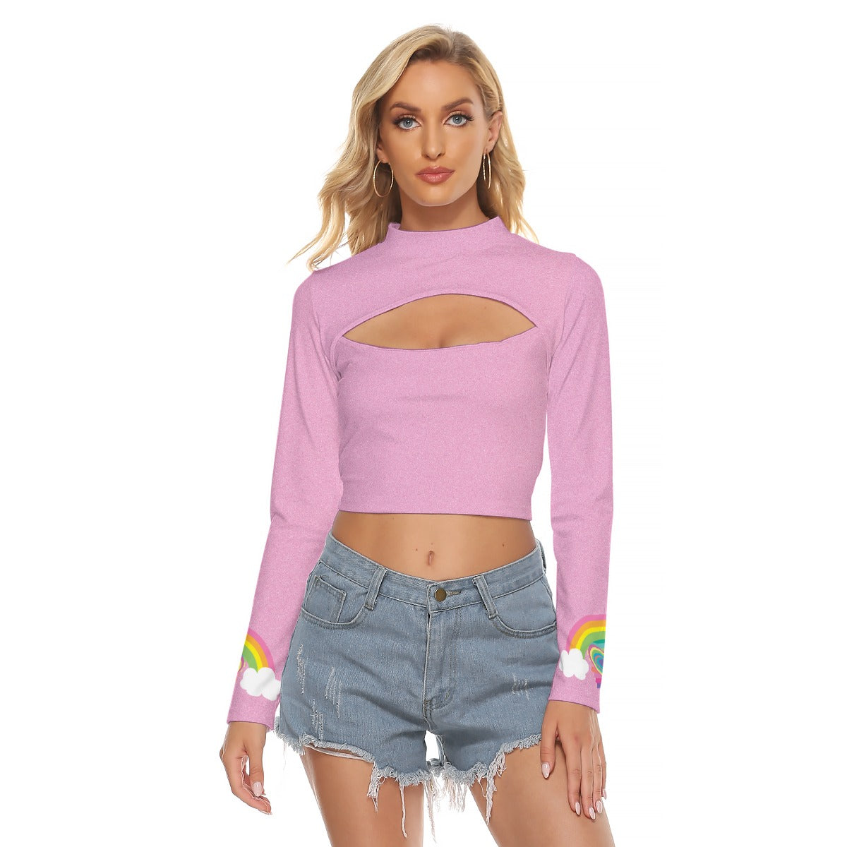 Barbie Girl Women's Hollow Chest Keyhole Tight Crop Top