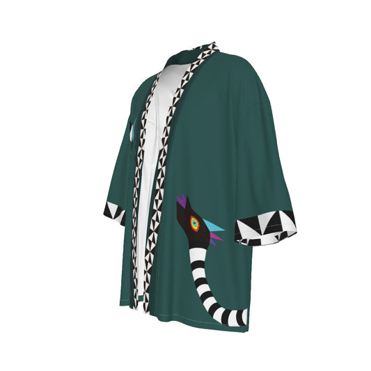 Snakey Dark Green Unisex Kimono