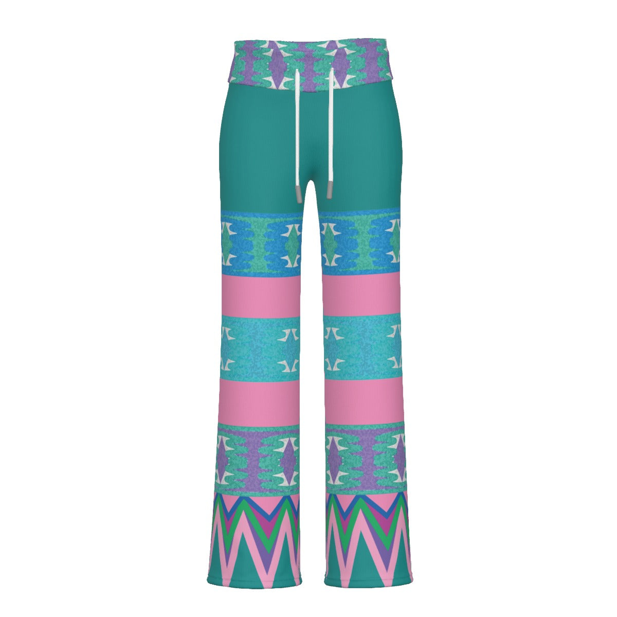 Ocean Vibe Women's Kimono & Crop Tank Top & High-waisted Straight-leg Trouser Set