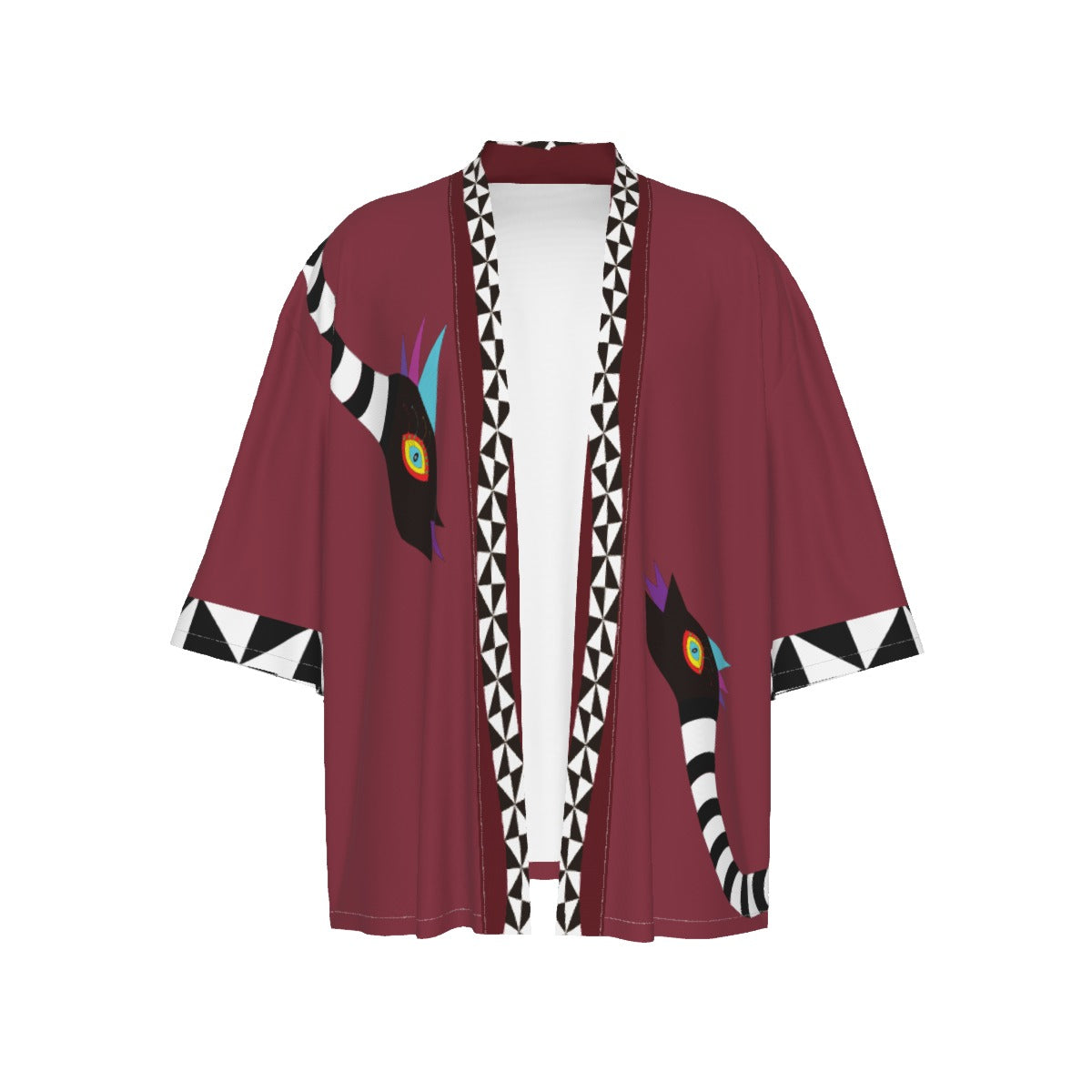 Snakey Claret Red Unisex  Kimono