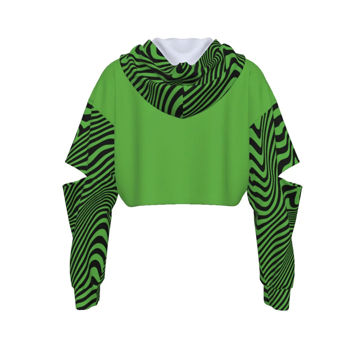 Moxie Hologram Women's Heavy Fleece Hoodie With Hollow Out Sleeve