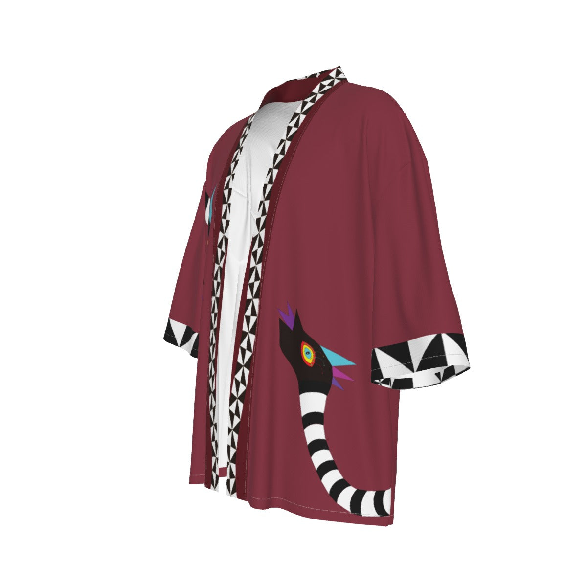 Snakey Claret Red Unisex  Kimono