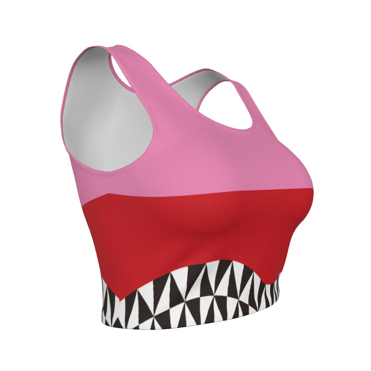 Daily Party Women's Sport Crop Tank Top & Skort With Pocket Set Pink