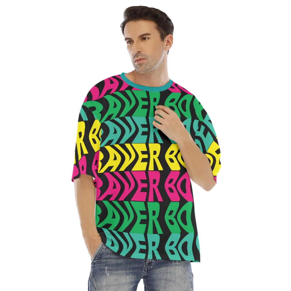 Raver Boy  Men's Drop Shoulder T-shirt With Short Sleeve