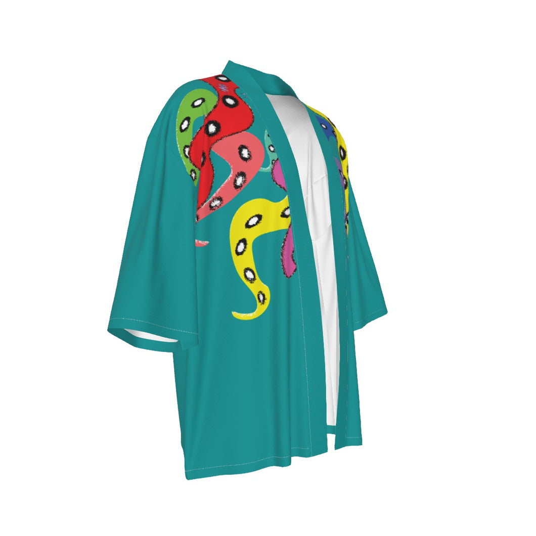 Octopus Teal Unisex Kimono