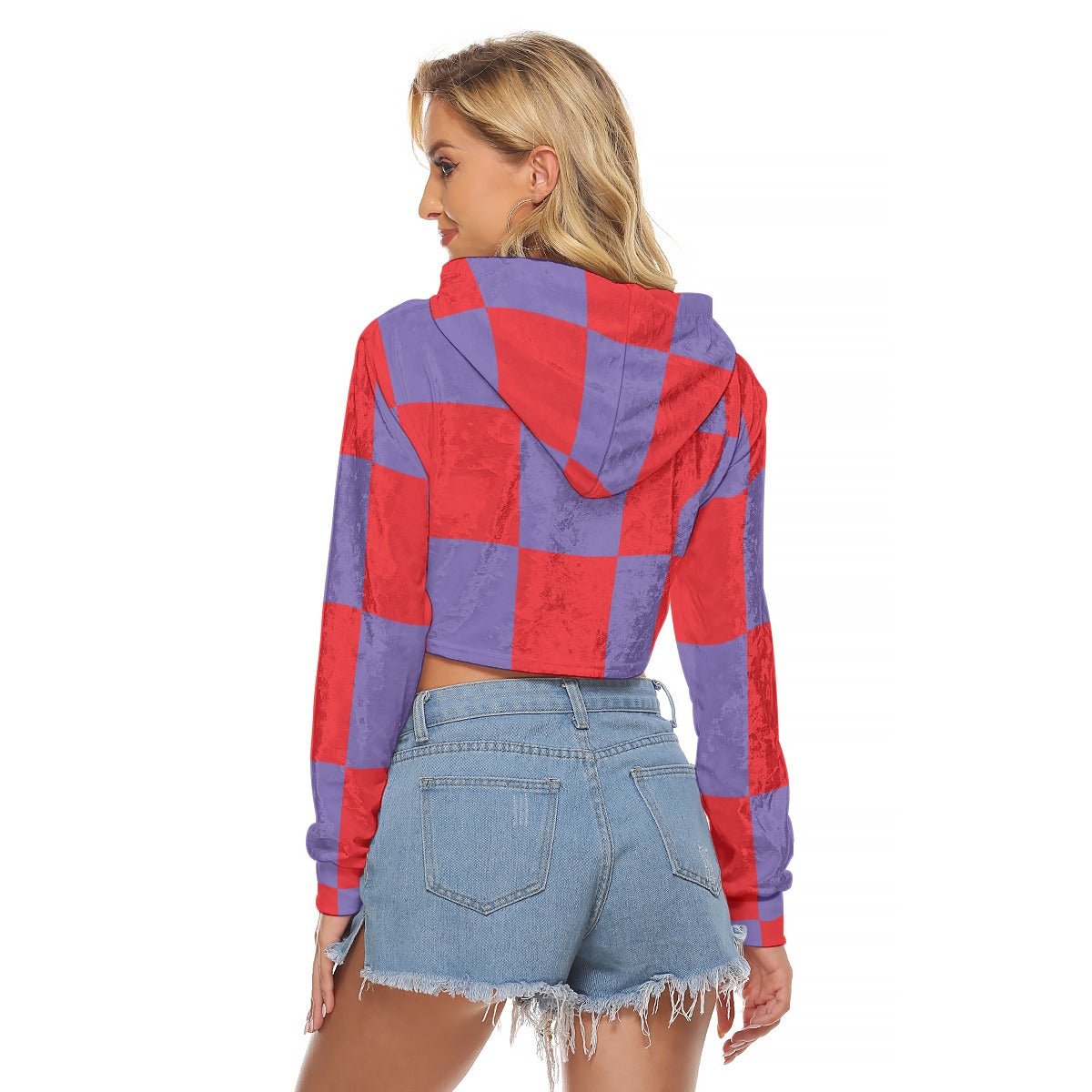 Rave Angel Women's Crop Top Velvet Hoodie