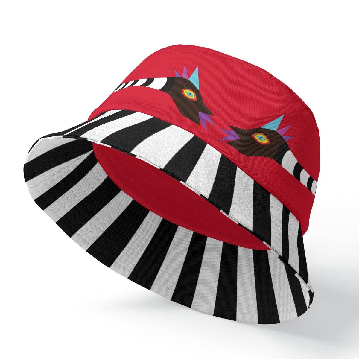 Snakey Red Double-Side Printing Bucket Hat