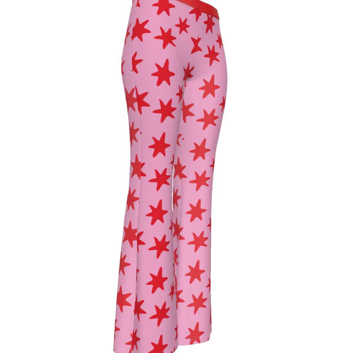 Cosmic Lady Light Pink Women's High Elastic Flare Pants